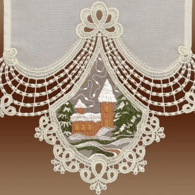 Feenhaus-Scheibenhänger Kirche im Winter Detail