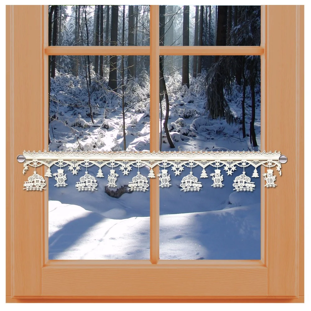 Feenhaus-Spitzenkante Winterzauber 11cm natur