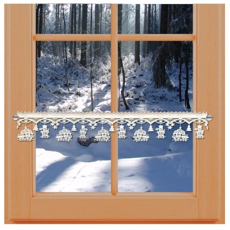 Feenhaus-Spitzenkante Winterzauber 11cm natur