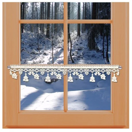 Winter-Feenhaus-Spitzenkante Seifener Kirche 11cm natur