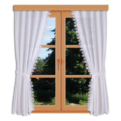 Seitenschalgarnitur Merida in weiß am Fenster dekoriert