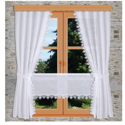 Seitenschalgarnitur Merida in weiß kombiniert mit Feenhausgardine merida