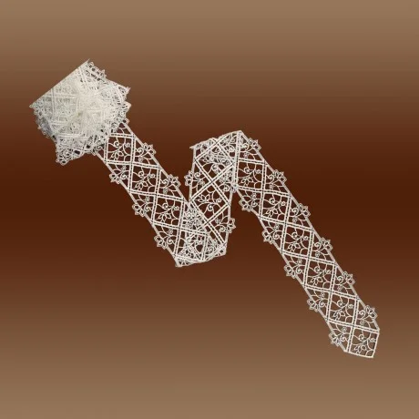 Sptizenband Sissi 10cm breit natur Muster