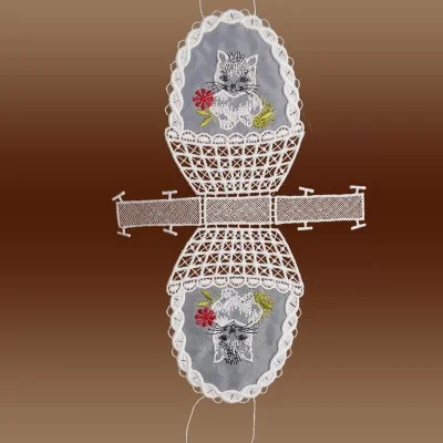 Geschenk-Täschchen mit Katze auf Organza offen
