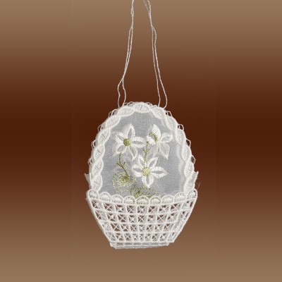 Gestickte Geschenke-Tasche mit Blumen-Motiv auf Oranza