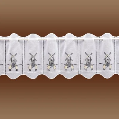 Badgardine Küchengardine Windmühle mit Schafen 30er Höhe Einzelbild
