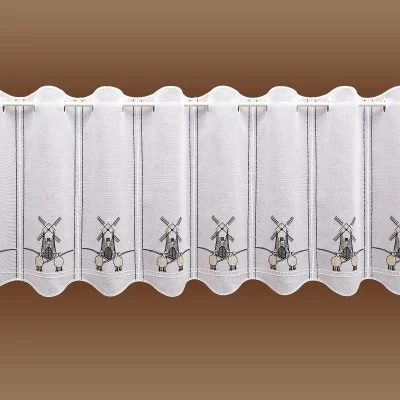 Badgardine Küchengardine Windmühle mit Schafen 45er Höhe Einzelansicht