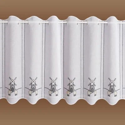 Badgardine Küchengardine Windmühle mit Schafen 55er Höhe Einzelansicht