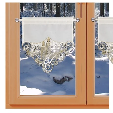 Feenhaus-Scheibenhänger Wintergardine Goldkerzengesteck