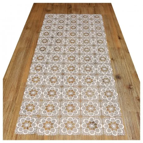 Luftspitzen-Tischläufer Felipa Plauener Spitze natur