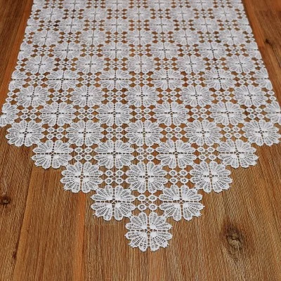 Luftspitzen-Tischband Roana Plauener Spitze natur Detailbild