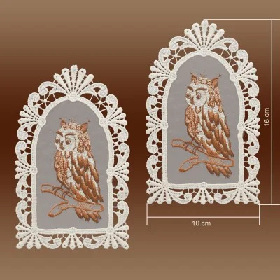 2er Set Fensterbilder Eulen auf Organza Musterbild