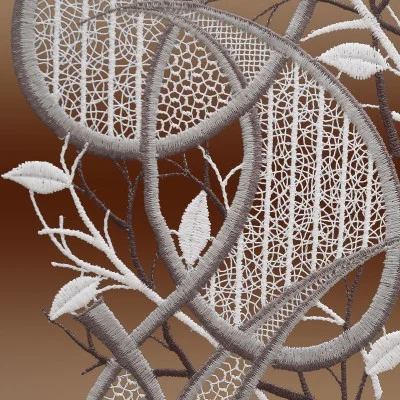 Modernes Spitzenbild Ornament in grau Detailbild