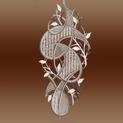 Modernes Fensterbild Ornament in grau Musterbild