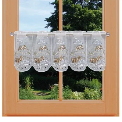 Scheibengardine Dünenlandschaft mit Meeresbrise klein am Fenster