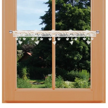 Feenhaus Spitzengardine Sommerlandschaft am Fenster