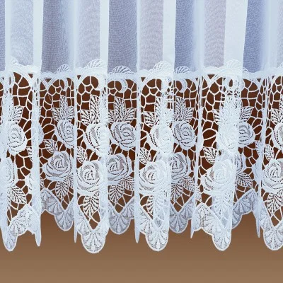 Hübscher Stickerei-Store Rosa weiß Detailbild gewellte Spitze