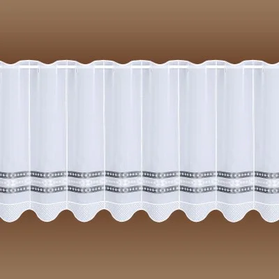 Scheibengardine Melinda - modern, edel, traumhaft mit Streifen grau schwarz silber 55cm