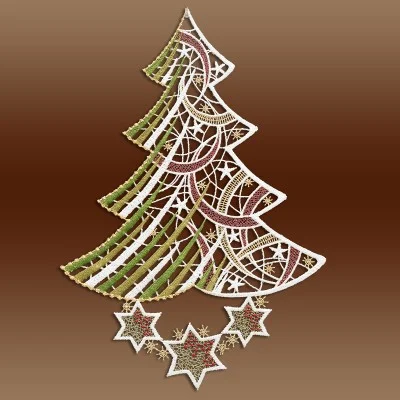 Dekobild Tannenbaum aus Plauener Spitze Musterbild