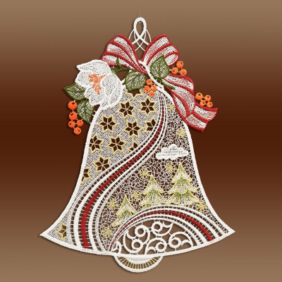 Dekobild Weihnachtsglocke aus Plauener Spitze Musterbild