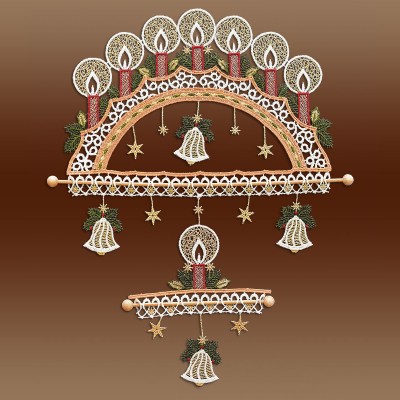 Windspiel Lichterbogen aus Plauener Spitze Musterbild