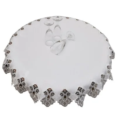Spitzenrahmendecke Jette Mitteldecke rund mit Deko