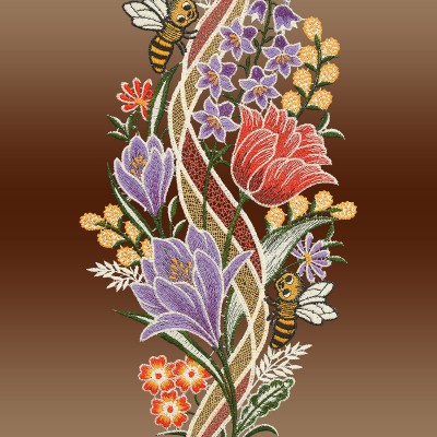 Fensterbild Frühlingserwachen mit Blumenmotiv Detailbild