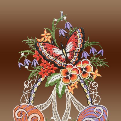 Fensterbild Schmetterling mit Ostereiern Detailbild