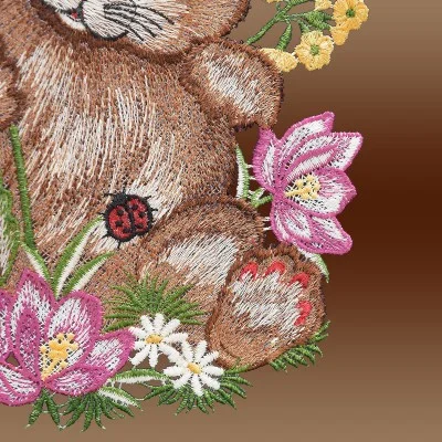 Fensterbild Osterhase mit Glockenblume Detailbild