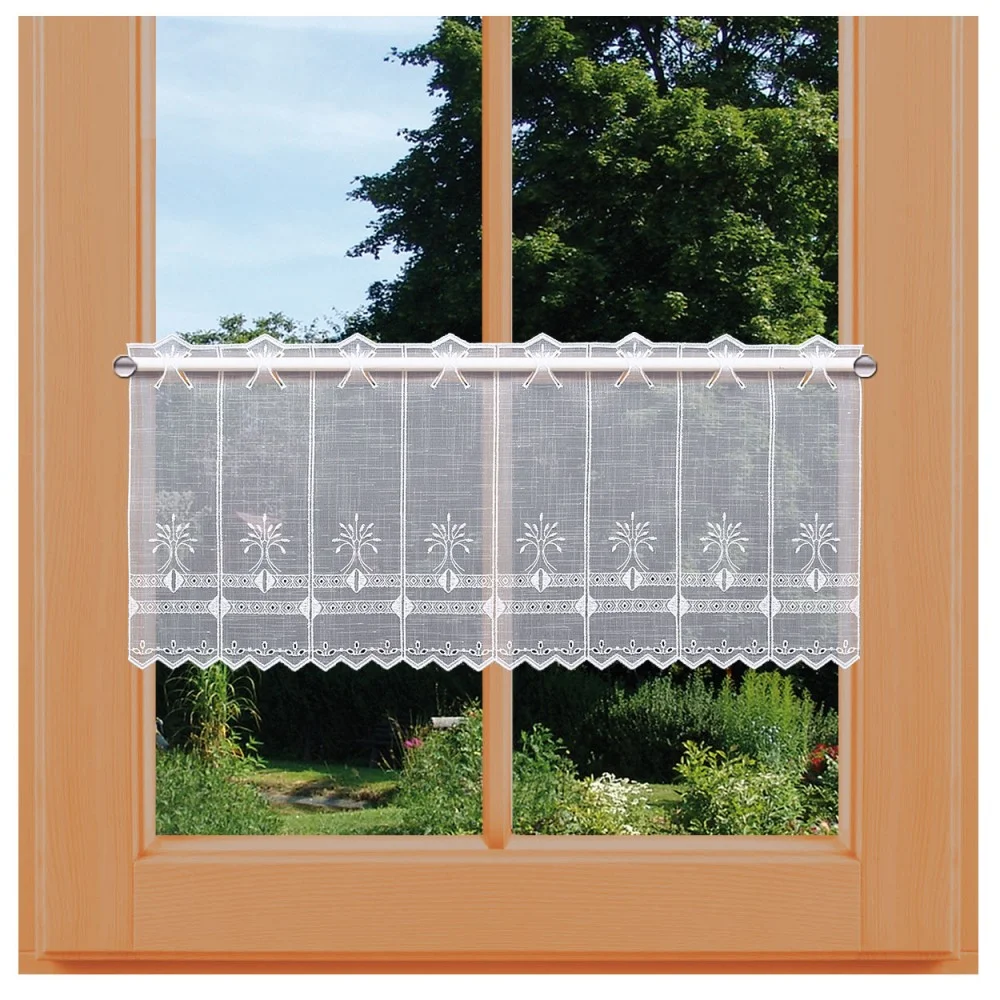 Scheibengardine Palmera 30 cm Höhe am Fenster