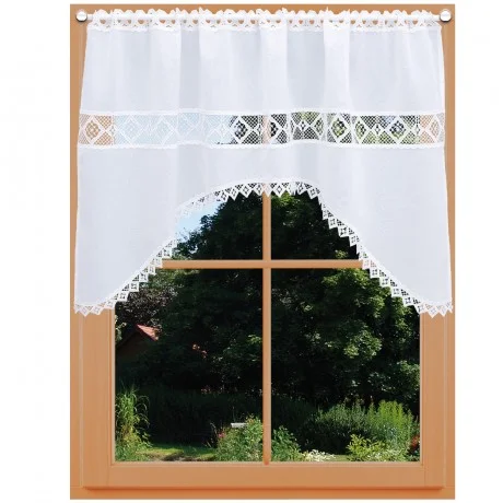 Querbehang Lavina mit Bogen Dekobeispiel am Fenster