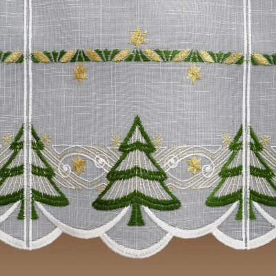 Scheibengardine Tannenbaum mit Sternen Detailbild unten