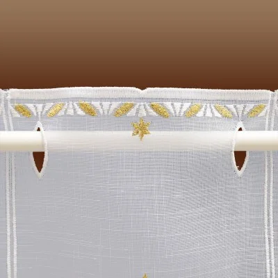 Scheibengardine Tannenbaum mit Sternen Detailbild oben