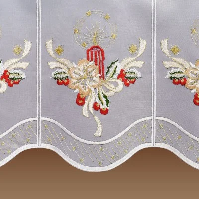 Scheibengardine Weihnachtskerze Detailbild