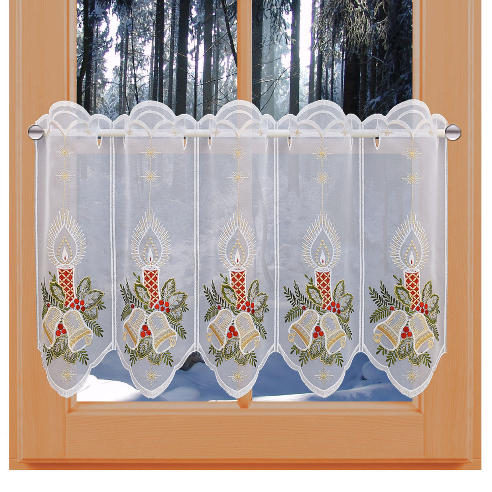 Scheibenhänger Advent Kerzen mit Glocken im Winter dekoriert