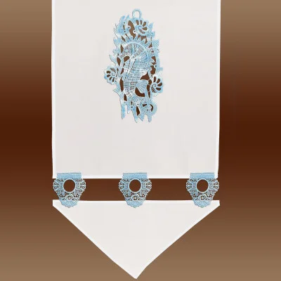 Maritimer Scheibenhänger Ornella - Seepferdchen mit Spitzeneinsatz Hintergrundbild