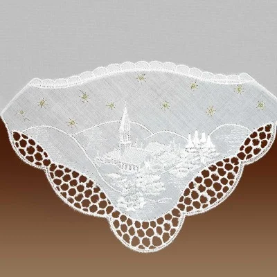 Winter-Scheibenhänger Kleine Kirche Detail Muster