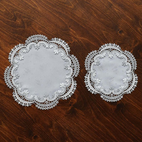 Winter-Spitzendeckchen Silberglanz rund