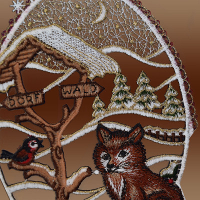 Fensterhänger Fuchs mit Glocke Detailbild