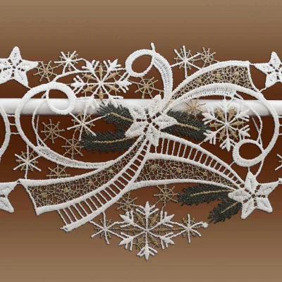 Scheibengardine Flockenwirbel Detailansicht