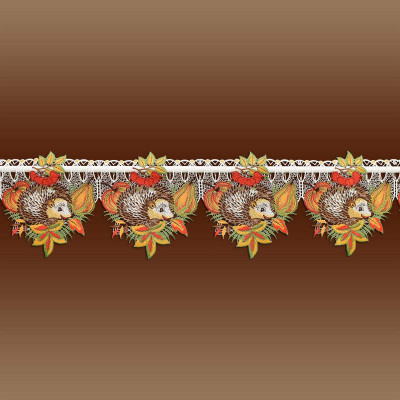 Stangendeko Igel mit Herbstlaub Musterbild