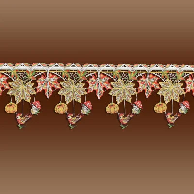 Stangendeko Herbstlaub mit Vögelchen Musterbild