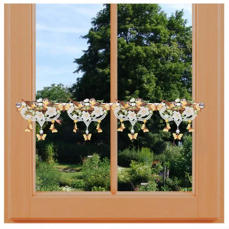 Gardine Frühlings-Gezwitscher am Fenster dekoriert