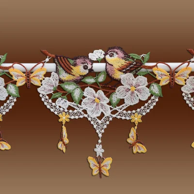 Feenhaus-Scheibengardine Frühlings-Gezwitscher Detailbild