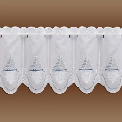Kurzgardine Ostsee mit Segelboot Deko für's Badezimmer