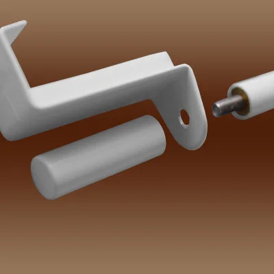 Spannstange Nenette weiß Halteplatte und Endstück