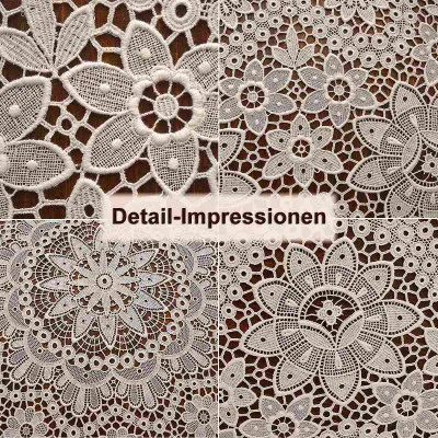 Blumen-Tischdecke Annegret Detailansicht Plauener Stickerei
