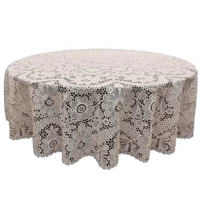 Große Tischdecke für Esstische aus Baumwollspitze Musterbild