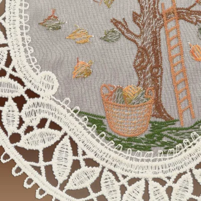 Stickerei-Deko Herbstbaum mit Herbstmotiv Detailbild