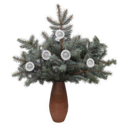 5 Stück Spitzenanhänger Engel - Plauener Spitze am Strauß